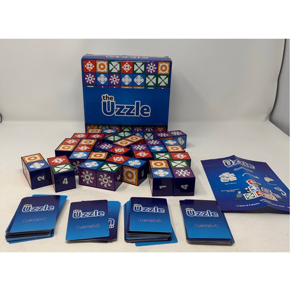 The Uzzle Board Game Match Patterns Displayed on Challenge Cards‎
